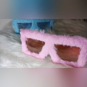 Pink Furry Sunglasses